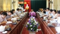 Các đại biểu tham dự buổi làm việc thống nhất nội dung, kế hoạch tổ chức Chương trình “Nông thôn ngày mới” tại huyện Vũ Quang