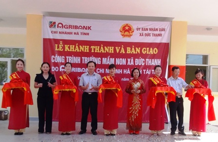 Ngân hàng NN & PTNT chi nhánh Hà Tĩnh tài trợ 4 tỷ đồng xây dựng Trường mầm non xã Đức Thanh