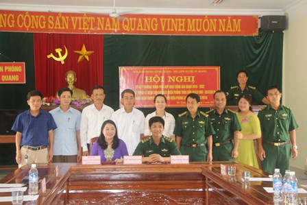 Ký kết Chương  trình phối hợp giữa Đồn Biên phòng Hương Quang - Hội Liên hiệp Phụ nữ huyện