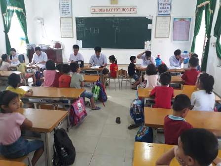 Khám sức khỏe định kỳ Trường Tiểu học Thị trấn Vũ Quang