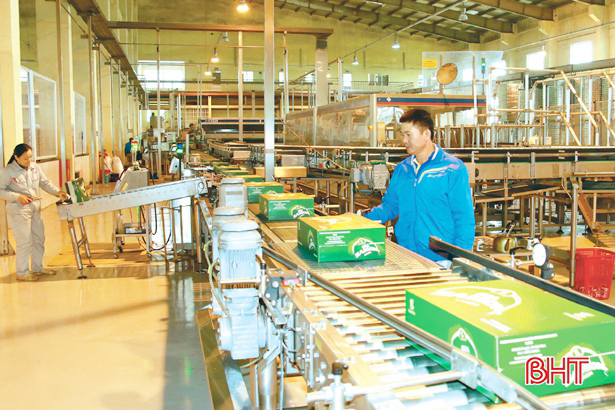 Dây chuyền sản xuất bia lon tại Nhà máy Bia Sài Gòn - Hà Tĩnh. (Ảnh: Bá Tân)